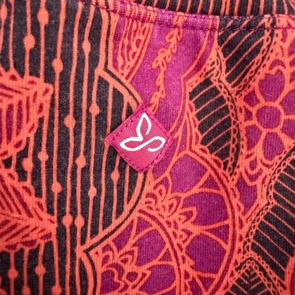 Prana Women's Tank Size Small Red Purple Black Medallion Print Racerback - Picture 4 of 6